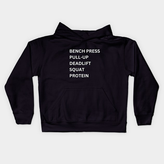 Weight Training Gym Workout Kids Hoodie by Desert Owl Designs